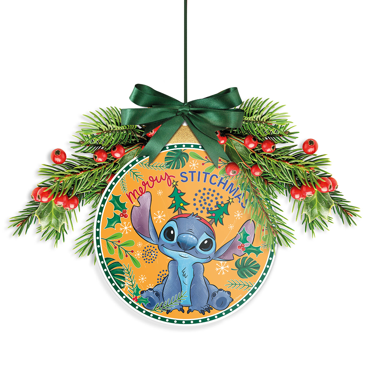 Fuoriporta Stitch Natale arancione d 20