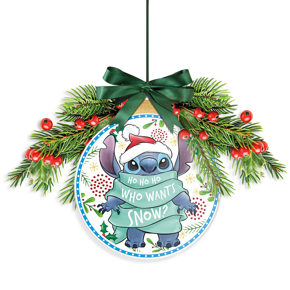 Fuoriporta Stitch Natale bianco d 20