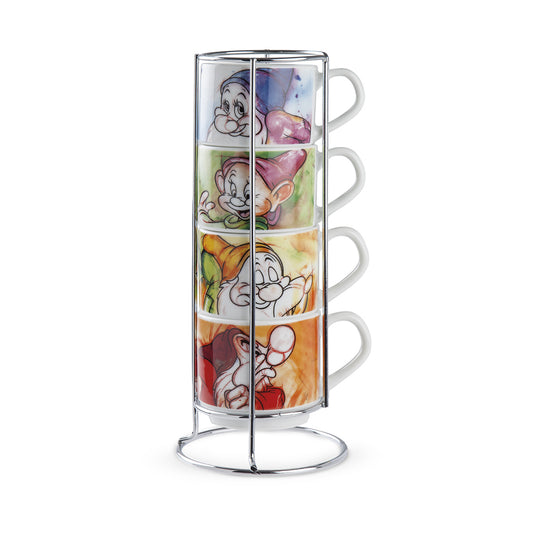 Set 4 Tazzine Caffè Impilabili + Metalrack