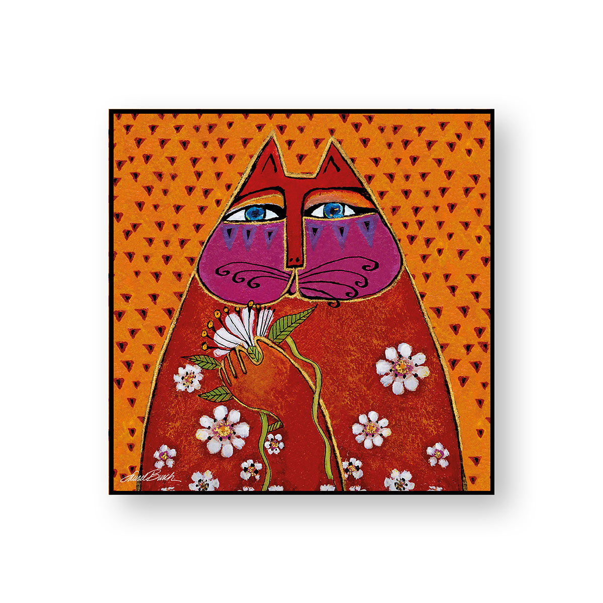 Quadro Laurel Burch ''Gatto Arancio'' 70X70