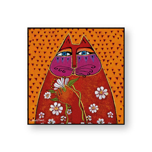 Quadro Laurel Burch ''Gatto Arancio'' 70X70