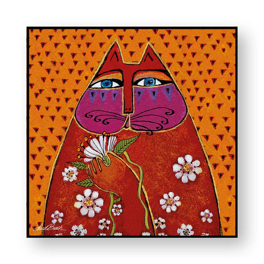 Quadro Laurel Burch ''Gatto Arancio'' 100X100