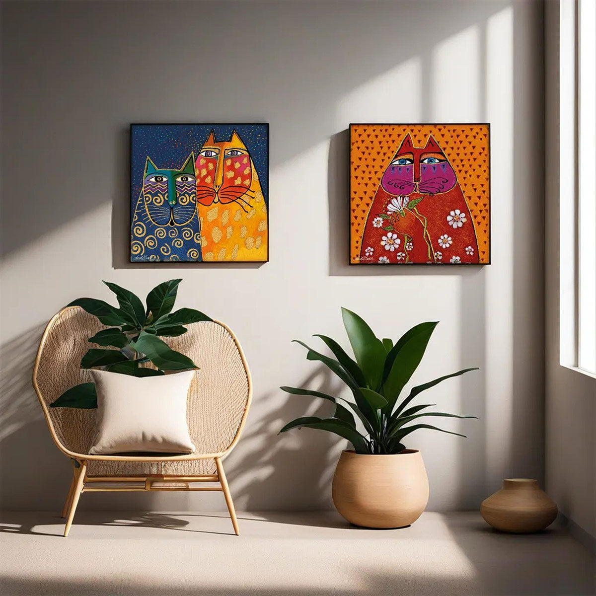 Quadro Laurel Burch ''Gatto Blu'' 70X70