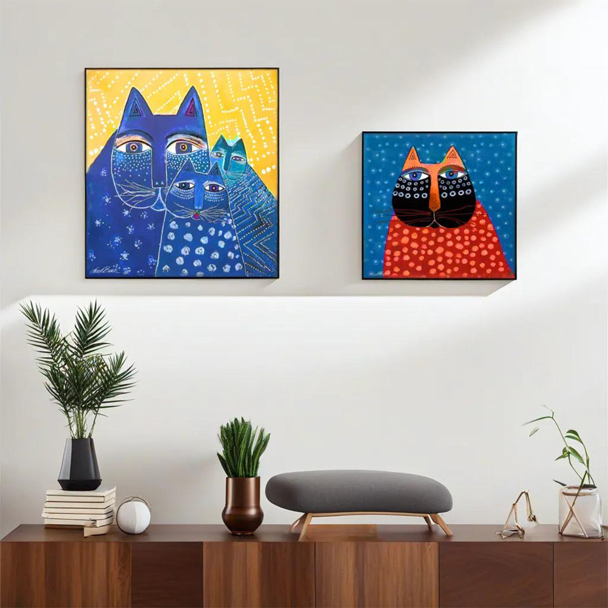 Quadro Laurel Burch ''Gatto Celeste'' 50X50