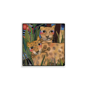 Tile Laurel Burch ''La Coppia'' 21X21 174036 - FANTASTIC FELINES