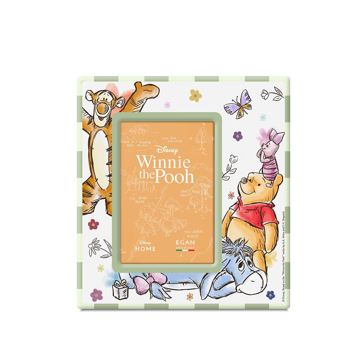 Portafoto Winnie The Pooh Cm 12x13 (Int.7x10) Verde