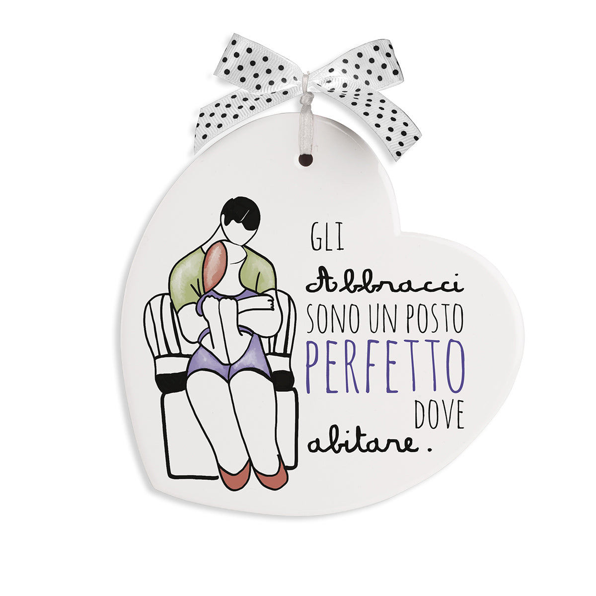 Formella Pensieri & Parole Cuore ''Abbracci'' 14x14