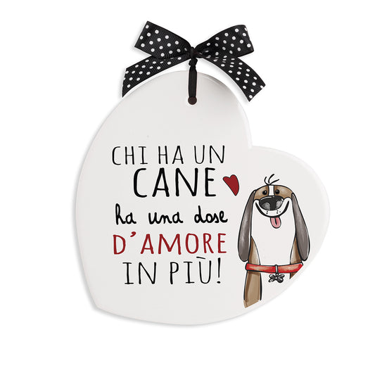 Formella Pensieri & Parole Cuore ''Cane'' 14x14