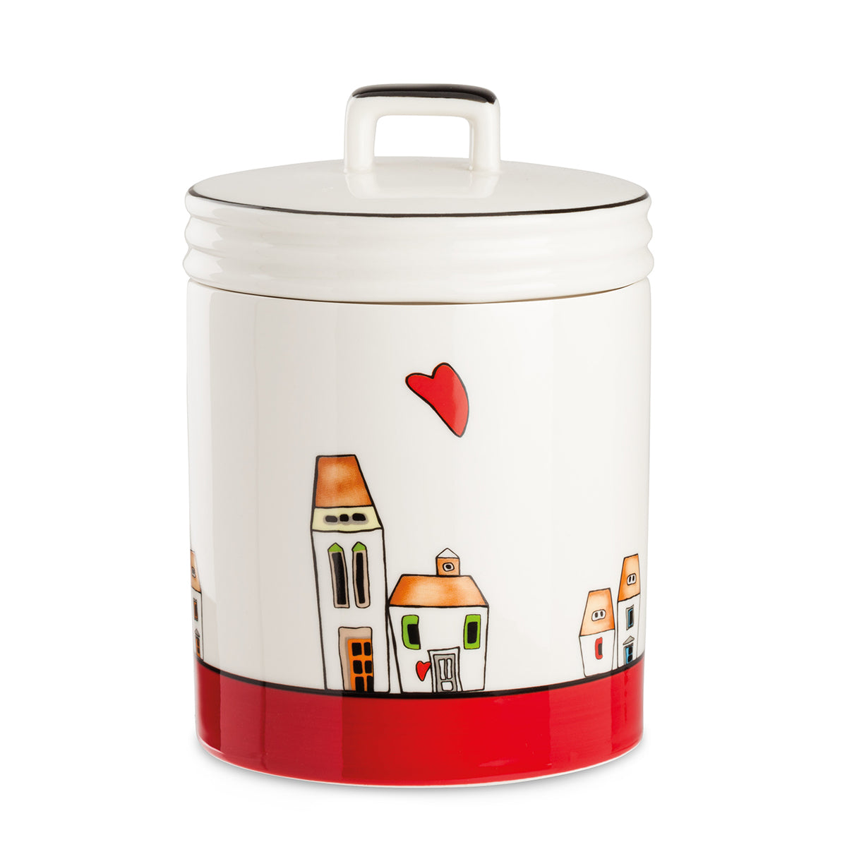 Barattolo Le Casette Rosso 14X19