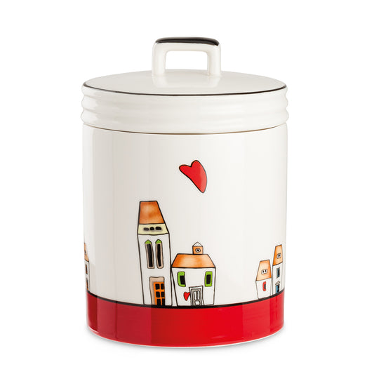 Barattolo Le Casette Rosso 14X19