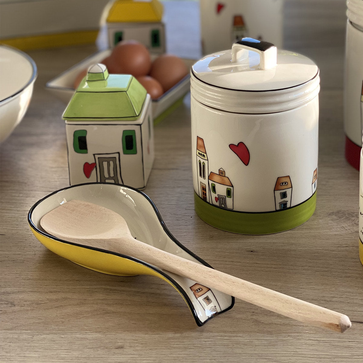 Sucrier Le Casette Rouge – Porcelaine – 7 X 11 Cm – Pour Table, Café