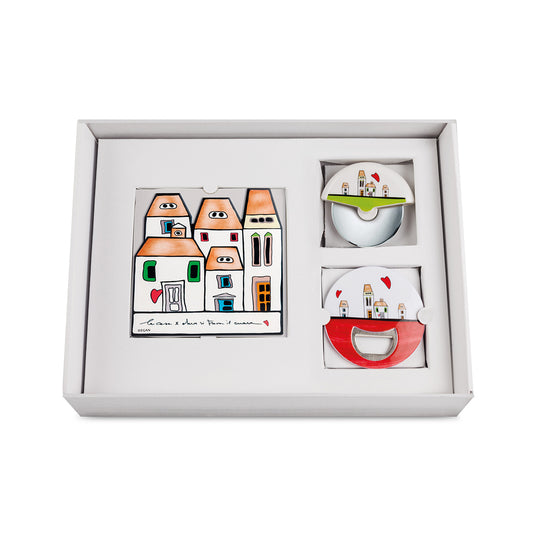 Set Sottopentola - Apribottiglie - Tagliapizza Le Casette