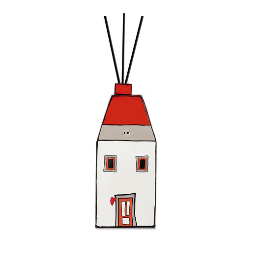 Contenitore Profumatore con tappo Le Casette Rosso 11X27