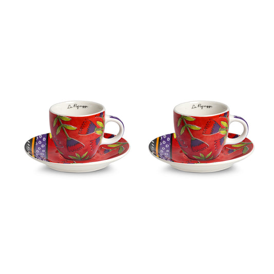 Set 2 tazze caffè Le Pupazze Rosso ML 100