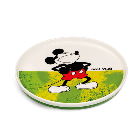 Piatto Dessert Mickey Mouse I Am Verde D.20