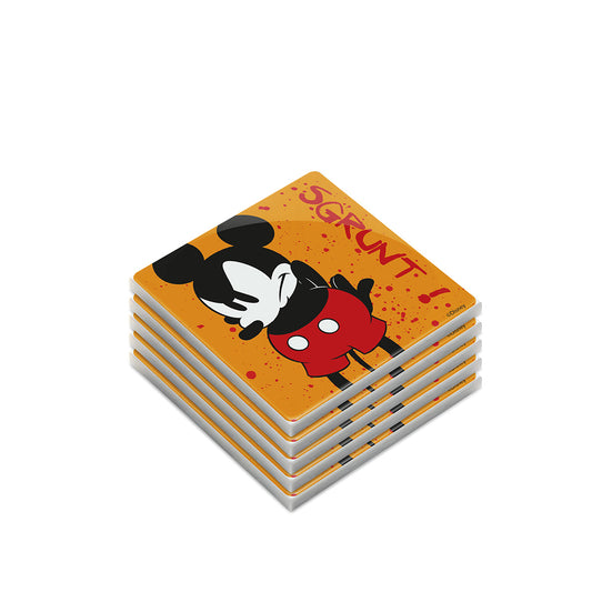 Set 5 Sotto Bicchieri Mickey Mouse I Am Arancio