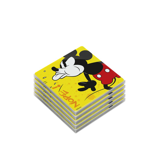 Set 5 Sotto Bicchieri Mickey Mouse I Am Giallo