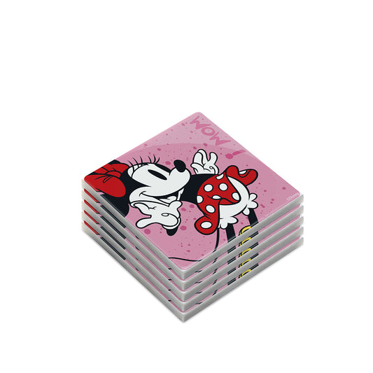 Set 5 Sotto Bicchieri Minnie Mouse I Am Rosa