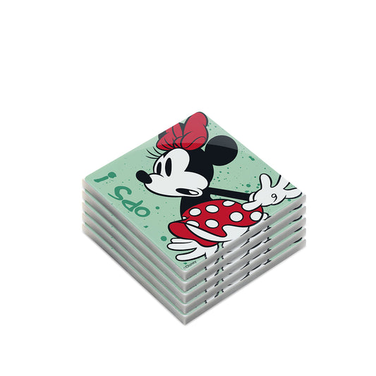 Set 5 Sotto Bicchieri Minnie Mouse I Am Turchese
