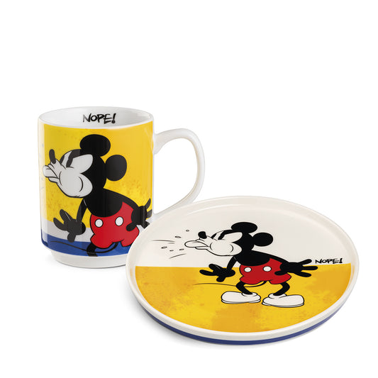Piatto Dessert + Mug Imp. Mickey Mouse I Am Giallo