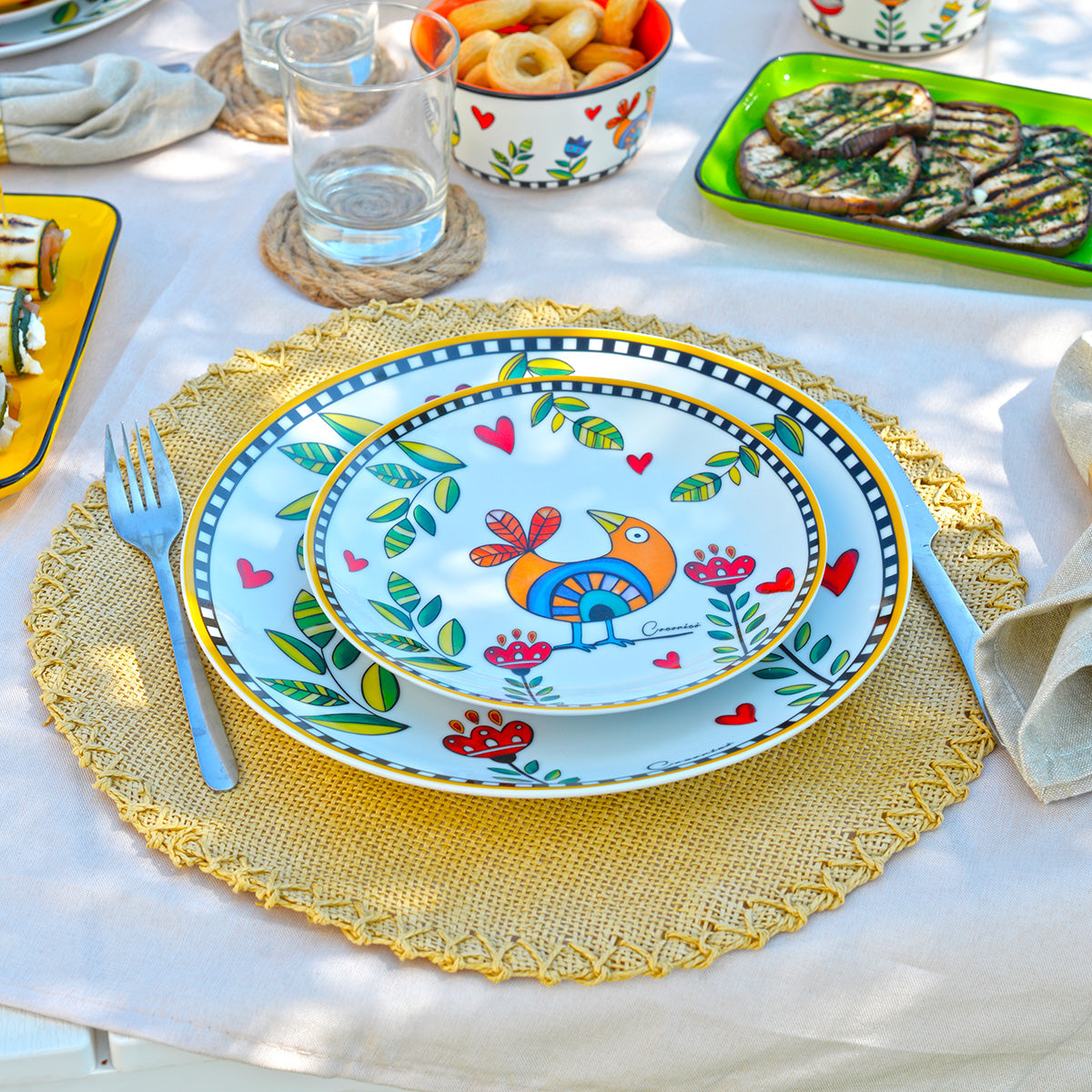 Set 6 Piatti Dessert Cocoricò Giallo DM 19