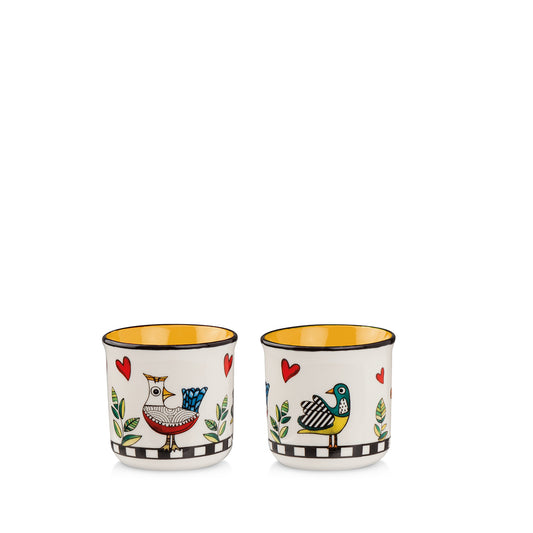 Set 2 Bicchierini Cocoricò Giallo ML 90