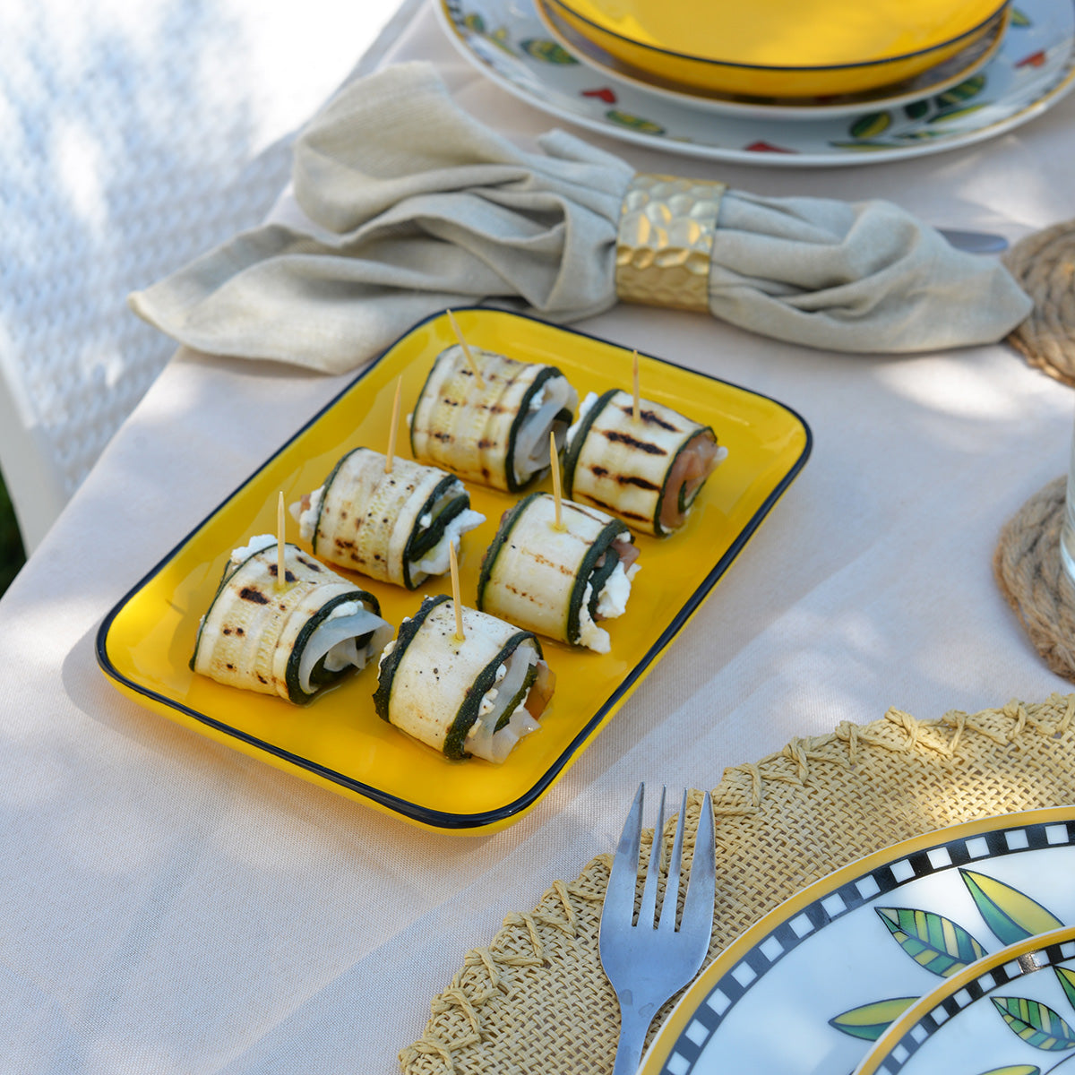 Piattino Vassoio Cocoricò Giallo 21X13