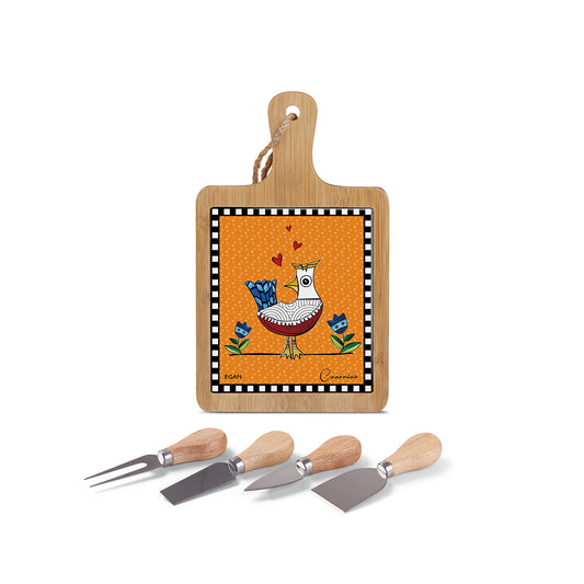 Set Tagliere e Coltelli da formaggio Cocoricò