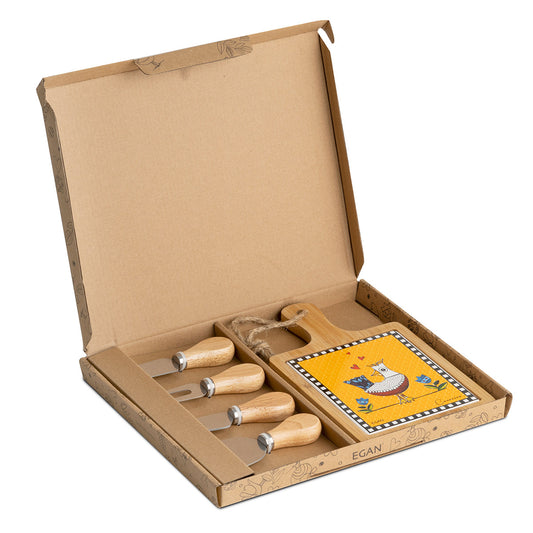 Set Tagliere e Coltelli da formaggio Cocoricò