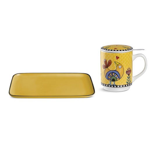 Set Cocoricò Giallo Vassoio + Tisaniera