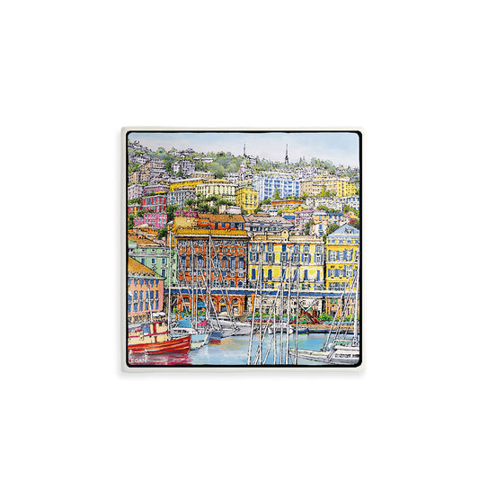 Formella "Genova - il Porto Antico" 21X21