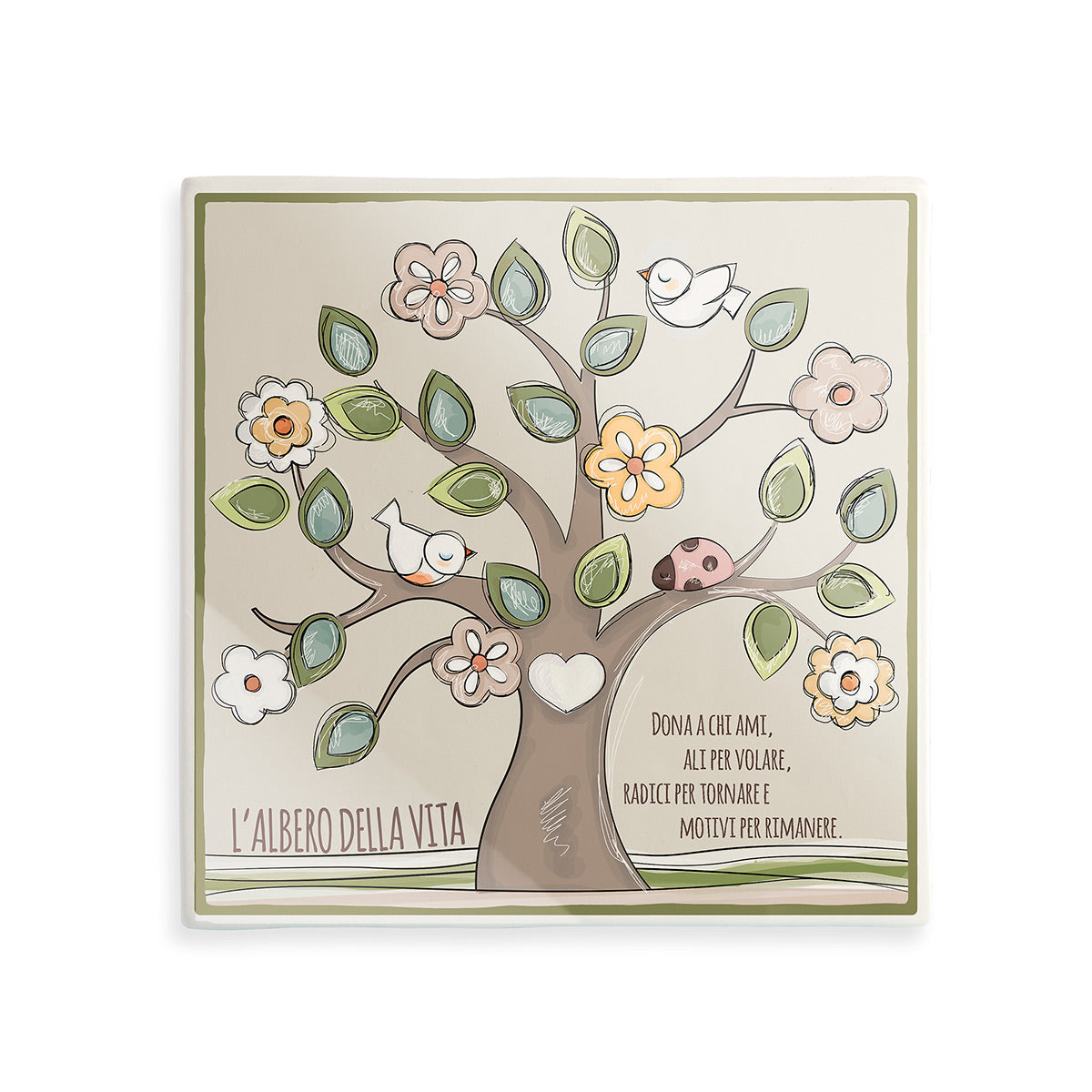 Formella Albero della Vita Verde20X20