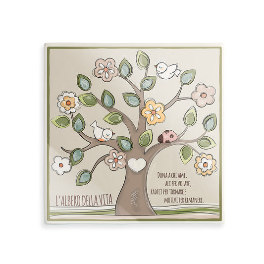 Formella Albero della Vita Verde20X20