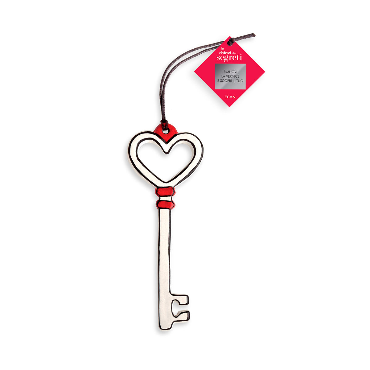 Chiave Dei Segreti Cuore Bianca 13X4