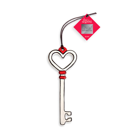 Chiave Dei Segreti Cuore Bianca 13X4