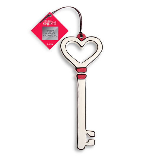 Chiave Dei Segreti Cuore Bianca 18X6,5