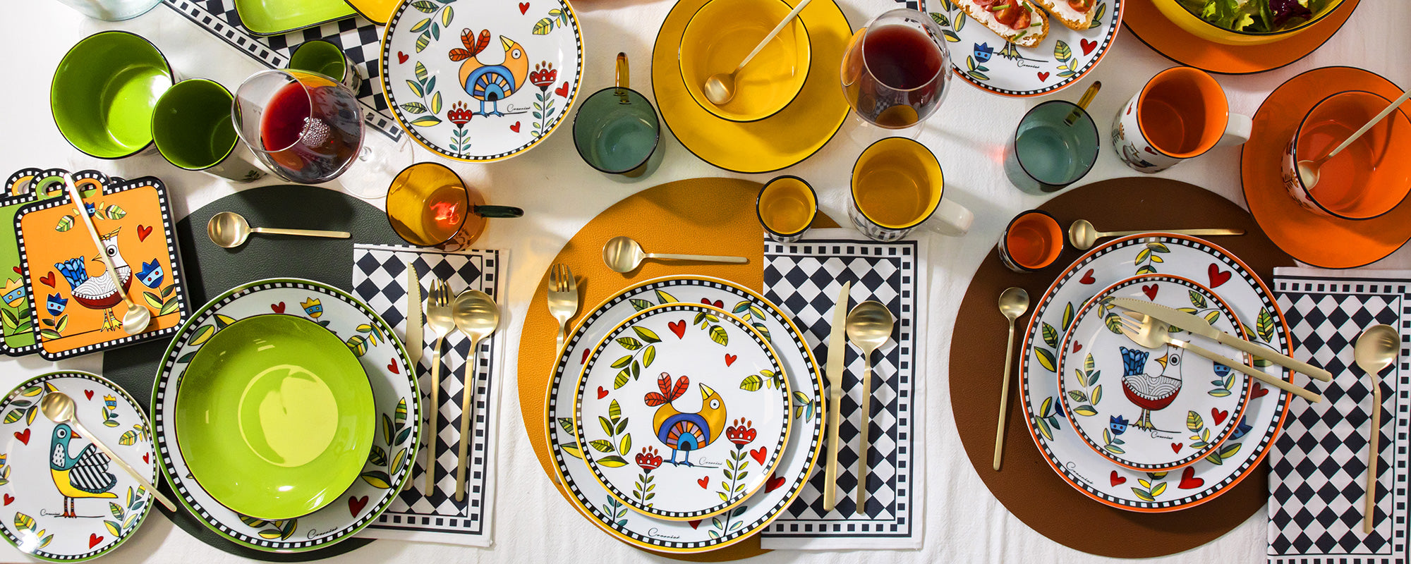 Set De 6 Assiettes à Dessert Jaune Cocoricò - Vaisselle Joyeuse Et Pratique