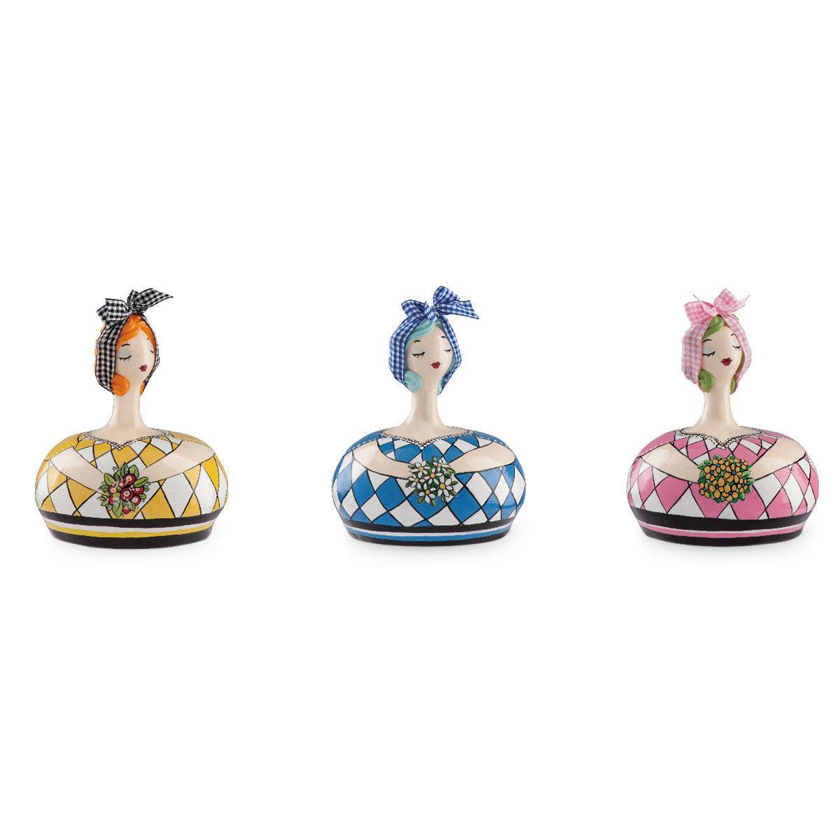 Set 3 Salvadanai Le Pupazze con Fiori