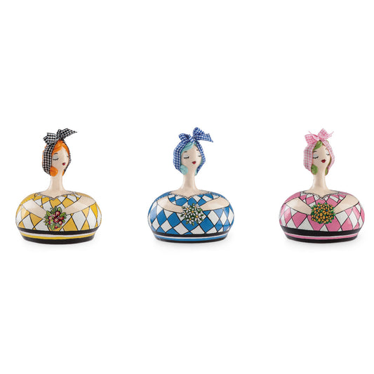 Set 3 Salvadanai Le Pupazze con Fiori