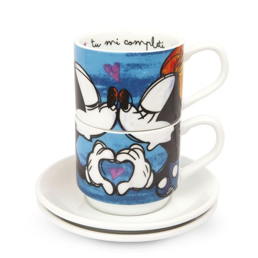 Set 2 Tazze Caffè Mickey Mouse Impilabili