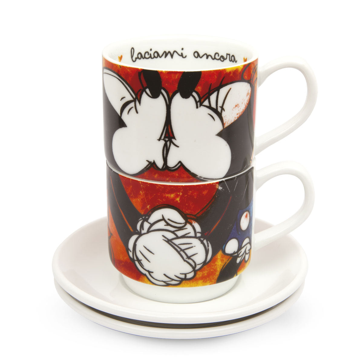 Set 2 Tazze Caffè Mickey Mouse Impilabili