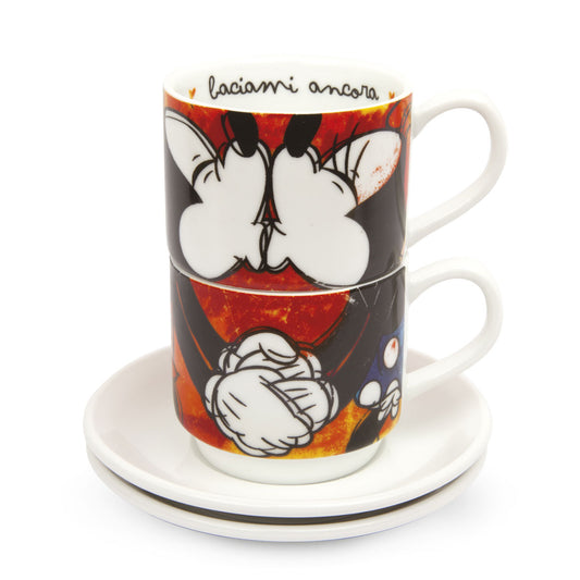 Set 2 Tazze Caffè Mickey Mouse Impilabili