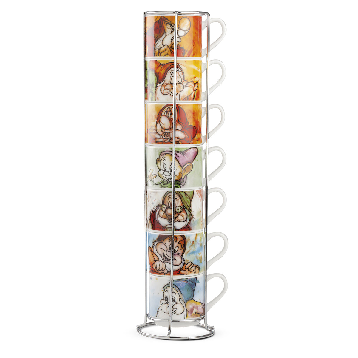 Set 7 Tazze Caffe 7 Nani con Metal Rack
